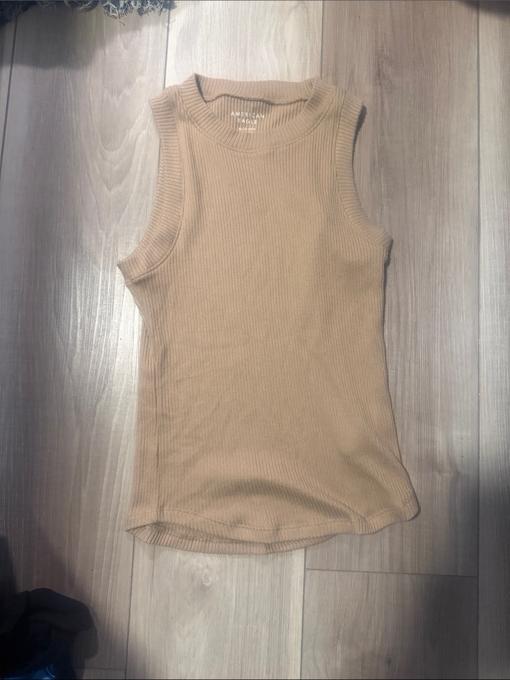 American Eagle Outfitters Ribbed Tank Top - Camel/Tan